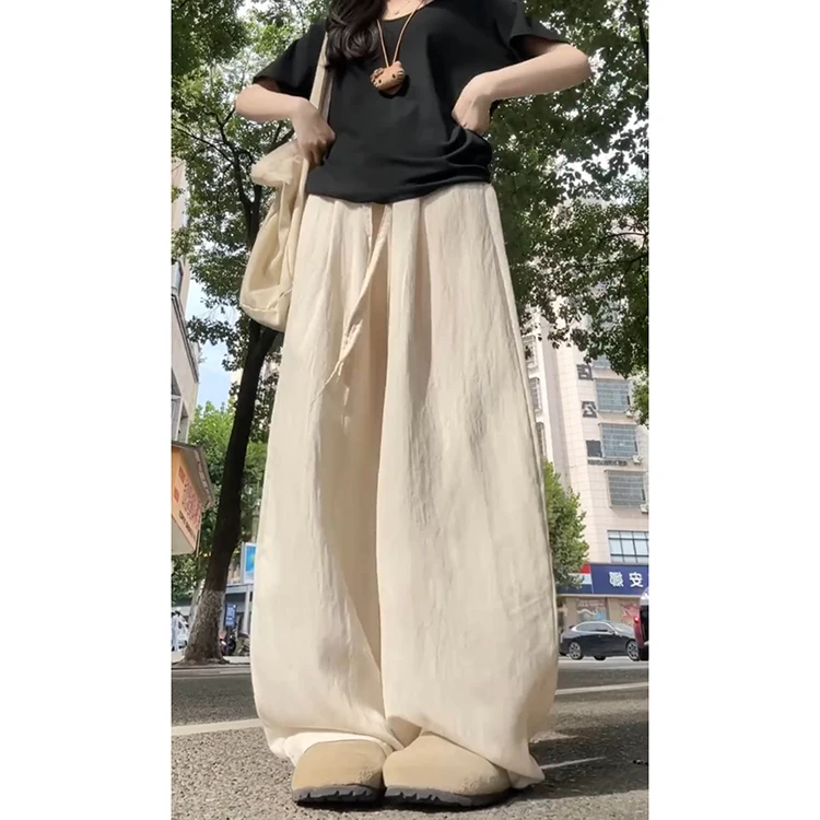 Pantaloni sportivi comodi in lino Pantaloni casual a gamba dritta a vita alta da donna Estate 2025 Nuovo Sle dimagrante Faionable