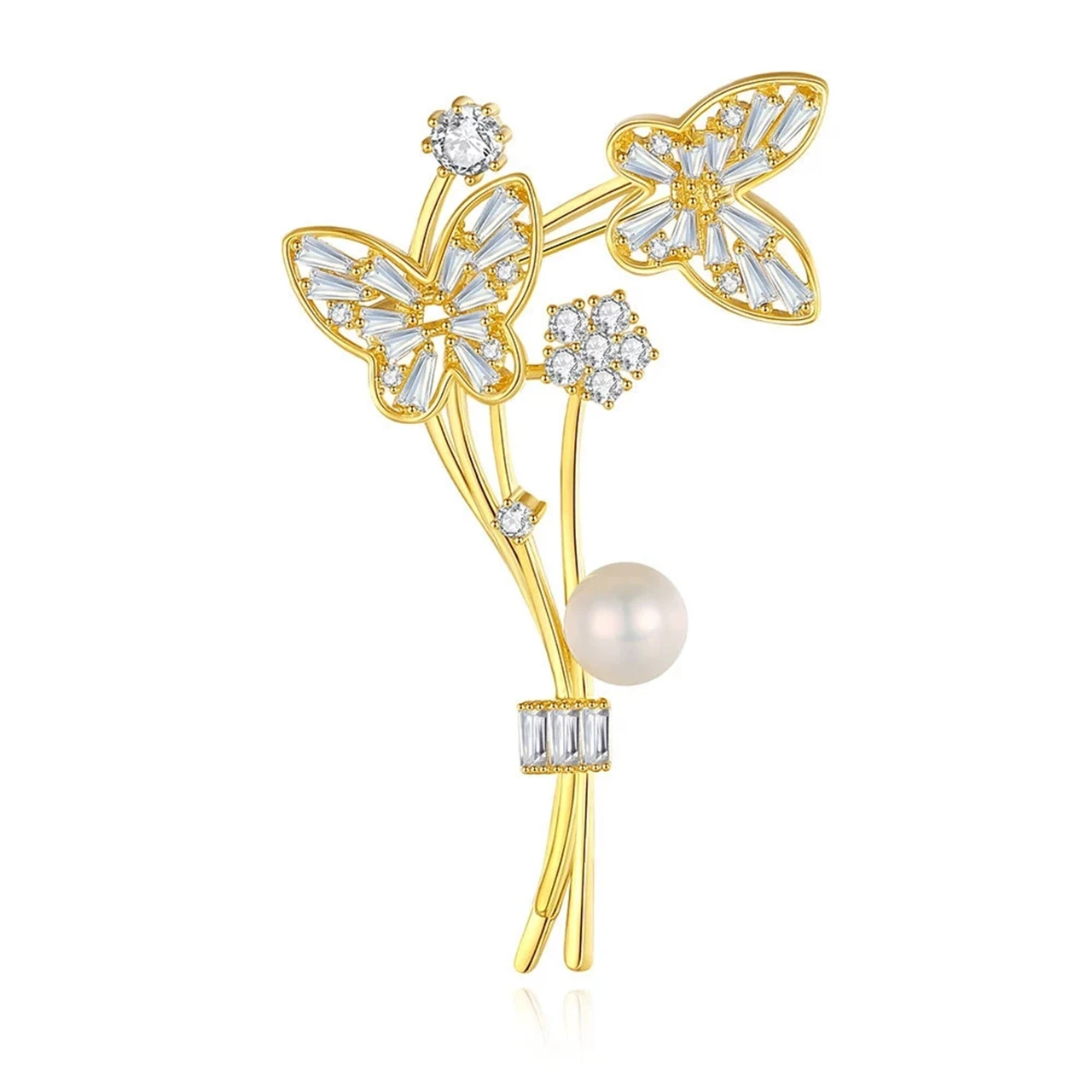 S925 فضة اللؤلؤ فراشة بروش للمرأة الصدار بدلة فاخرة Pinornament هدية غرامة سحر مجوهرات أنيقة بالجملة #6