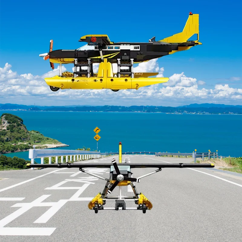 739個のビルディングブロックおもちゃ、水上飛行機モデル、ABS素材、ファミリーゲームとDIYコレクション、ホリデーギフト（箱付き）