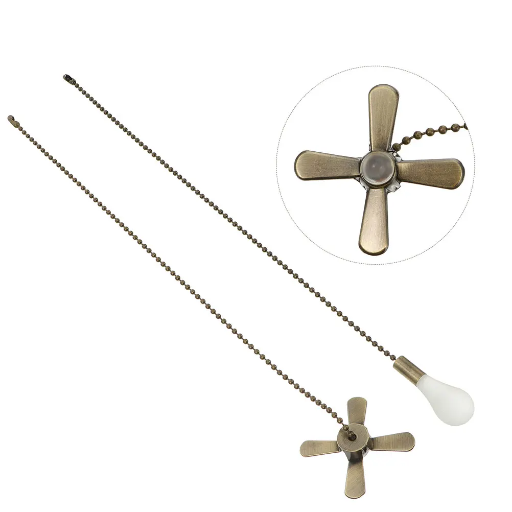 

2 set 2 Sets Ceiling Fan Pull Chains Ornaments Decorative Chain Extenders For Lamp Light Diy Home Decor Metal Fan Accessories