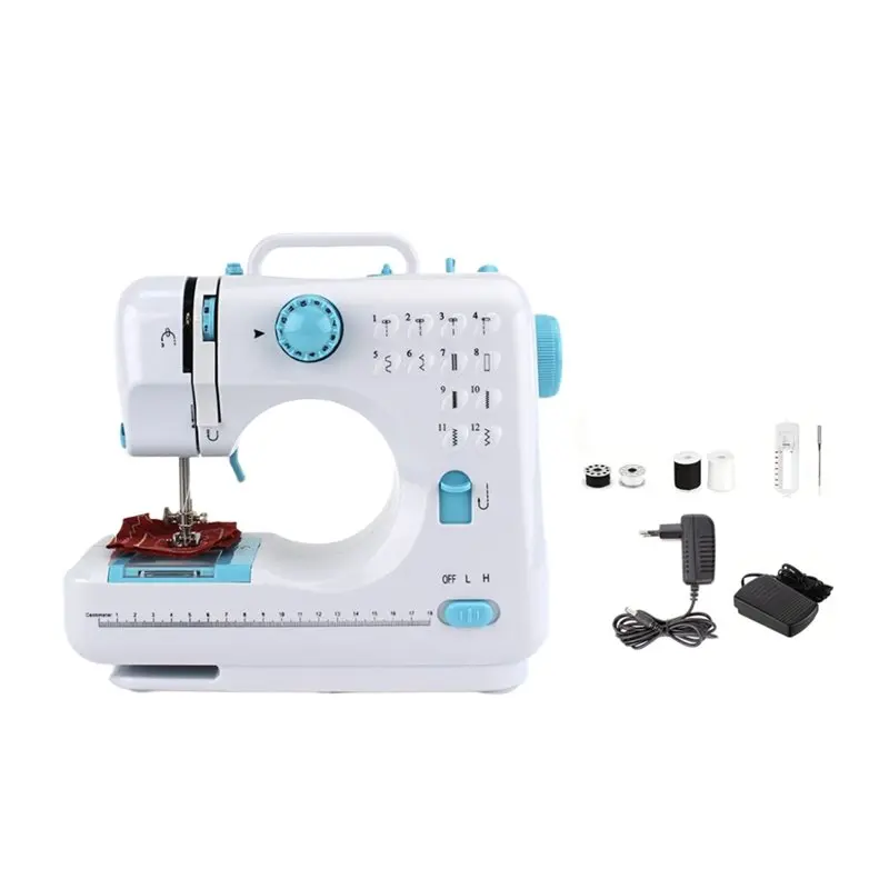 

【ORNAMENT】Швейная машина с 12 встроенными строчками для начинающих, портативная электрическая мини-швейная машина с ножной педалью