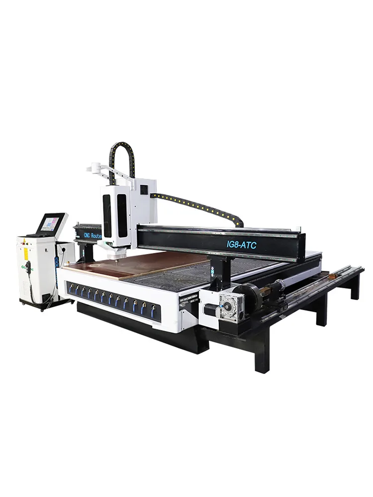 Macchina per intaglio CNC a quattro assi, macchina utensile per intaglio del legno, fresatrice CNC a quattro assi (supporto di rotazione 0-180 gradi