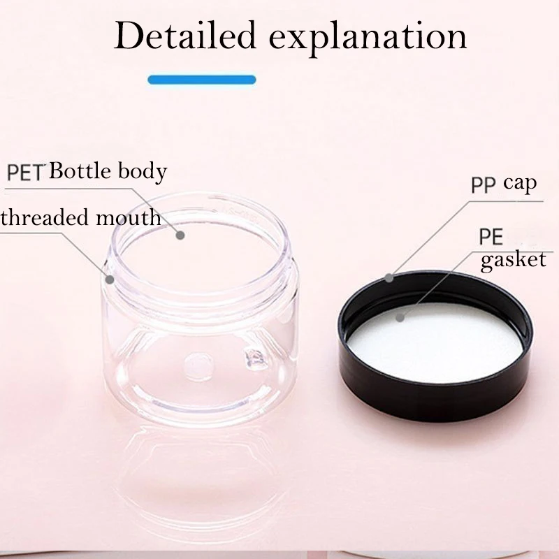 36pcs Black White Clear Plastic Jar Empty Cosmetic Containers Travel Storage Makeup Bottle Cream Bottle Candy Jar 30/40/50/60ml