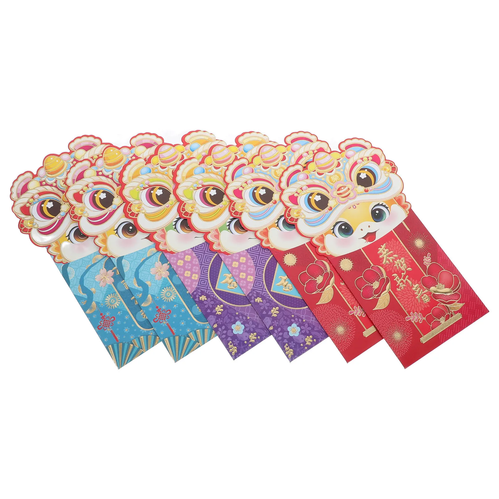 

6Pcs Envelopes Chinese New Year Snake Edition Hong Bao Packets for Cash Spring Festival Gift Giving Occasions
