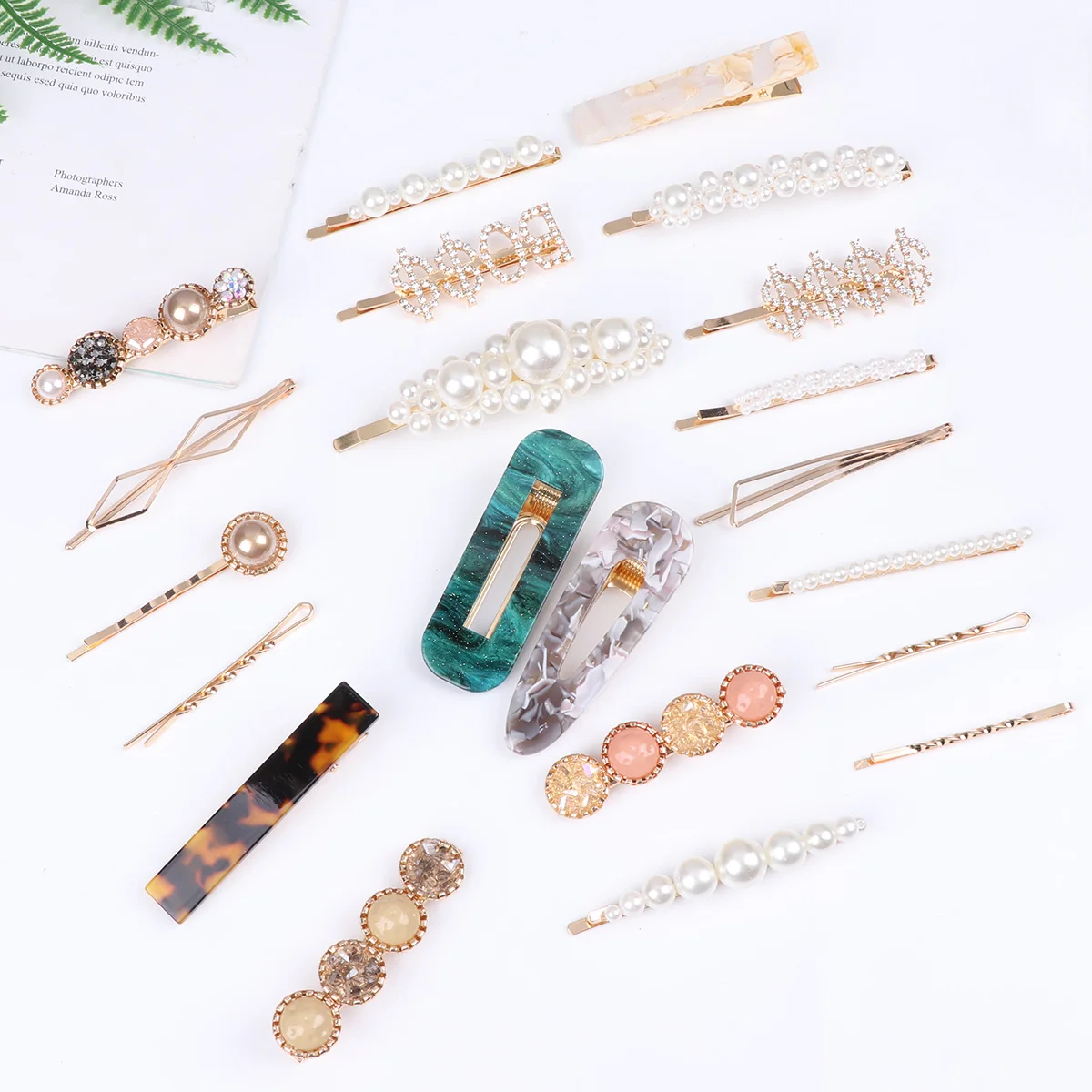 

22 Pcs Hair Clip Set Women Pearl Pins Accessories Bride C y Color Fashion Durable Travel Outing Gift Elegant Stylish