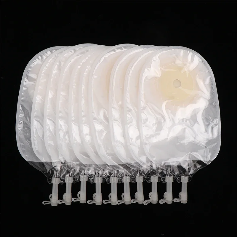 10 قطعة/صندوق أكياس فغر البول كيس فغرة الفغرة مريحة لا تسرب أكياس البول الكبار فغر القولون كيس الإمدادات #2