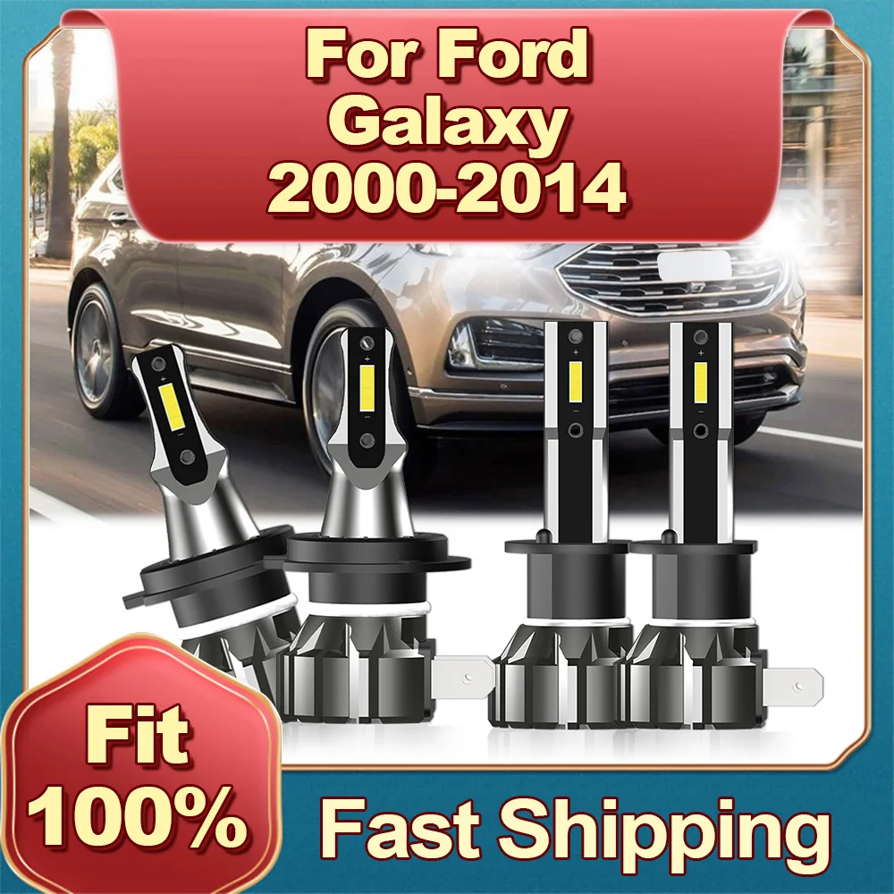

2/4Pcs Car Headlight LED H1 H7 Auto Bulbs 30000LM Light For FORD GALAXY 2000 2001 2002 2003 2004 2005 2006 2007 2008 2009-2014