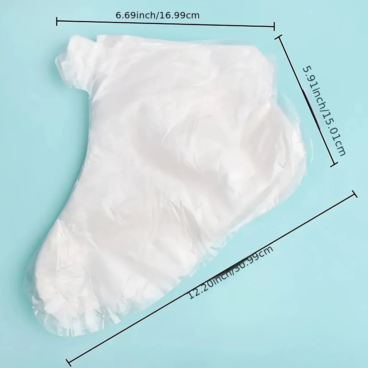 100pcs Thick Disposable Foot Covers, Waterproof and Moisturizing, Transparent with fixed stickers