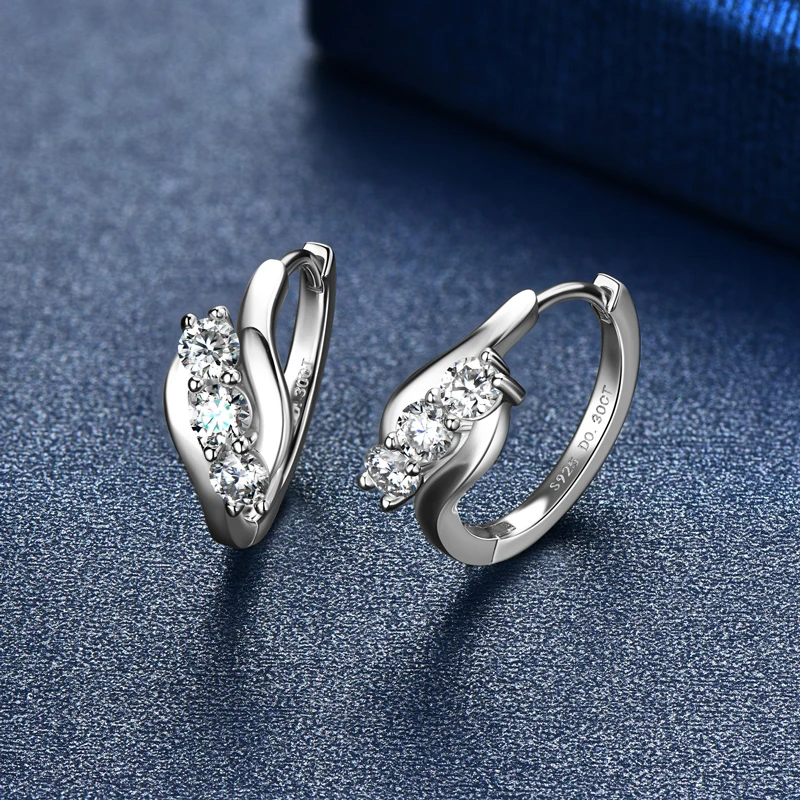 IOGOU 3mm 0.1ct D Moissanite Infinity Hoop Earrings for Women Silver 925 Original  2024 Trend New In Jewelry Engagement Gift