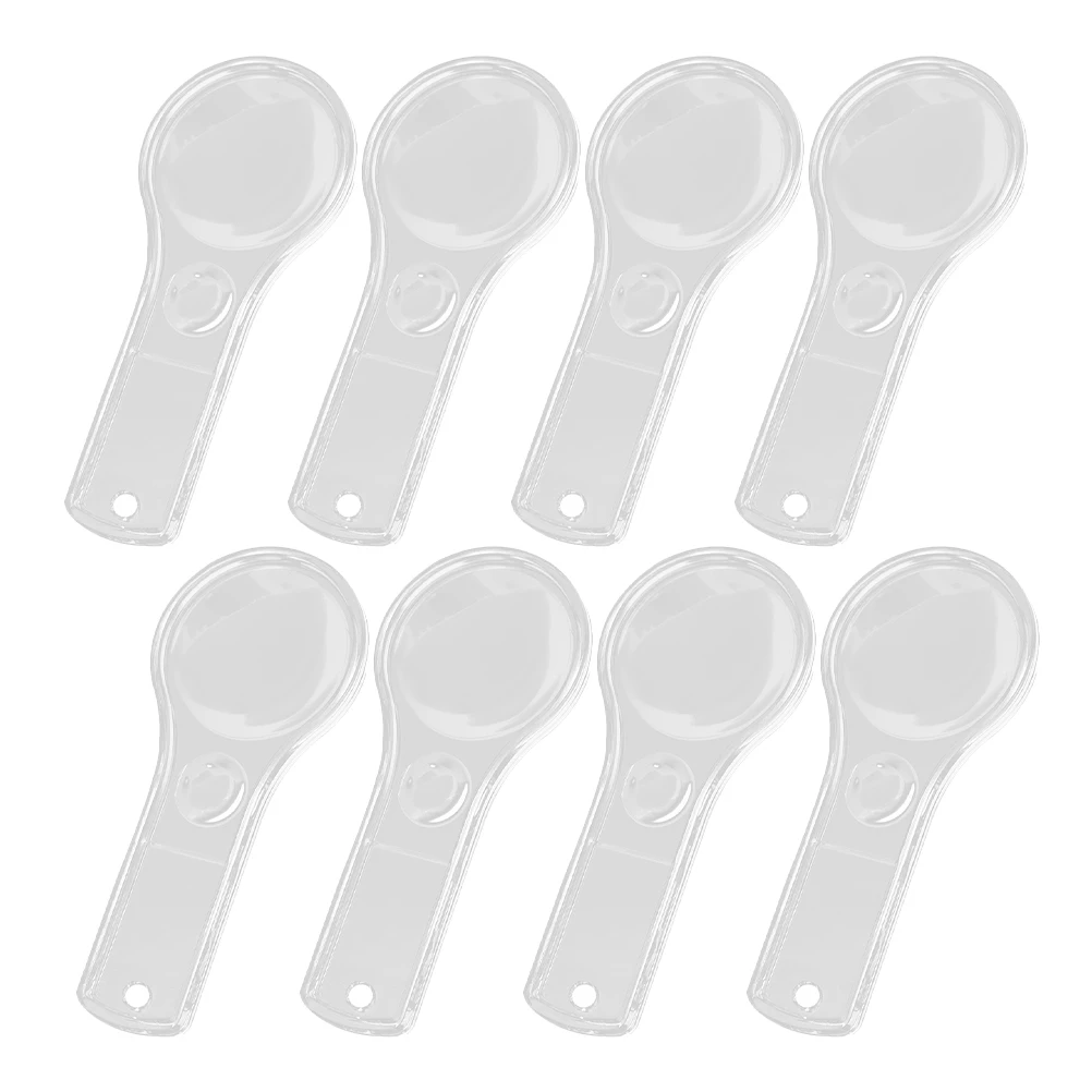 8pcs 미니 돋보기 책을 읽기위한 휴대용 휴대용 교실 어린이 과학 곤충 관찰 견고한 렌즈