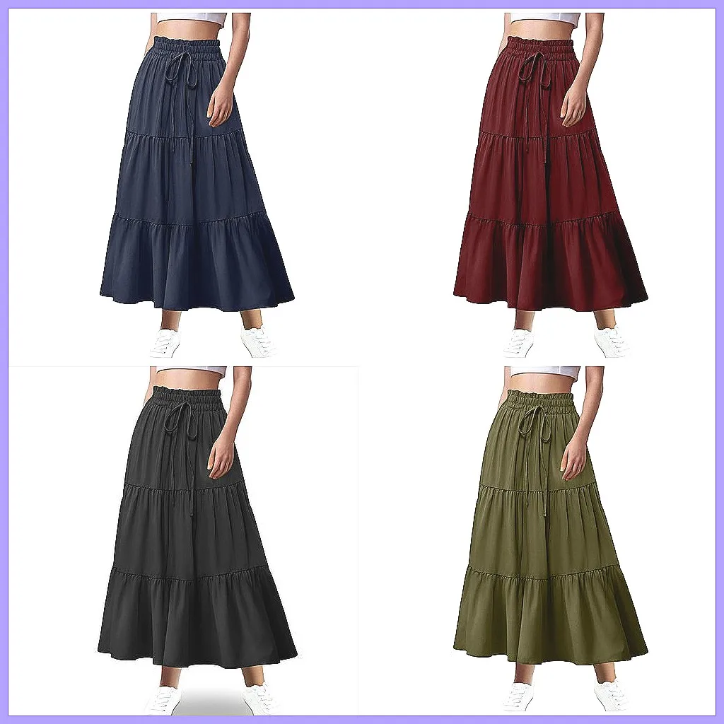 Off-Shoulder Chiffon Dress with Ruffles, Flowy Swing Mini Dress for Women, Casual Crew Neck Layered Culottes