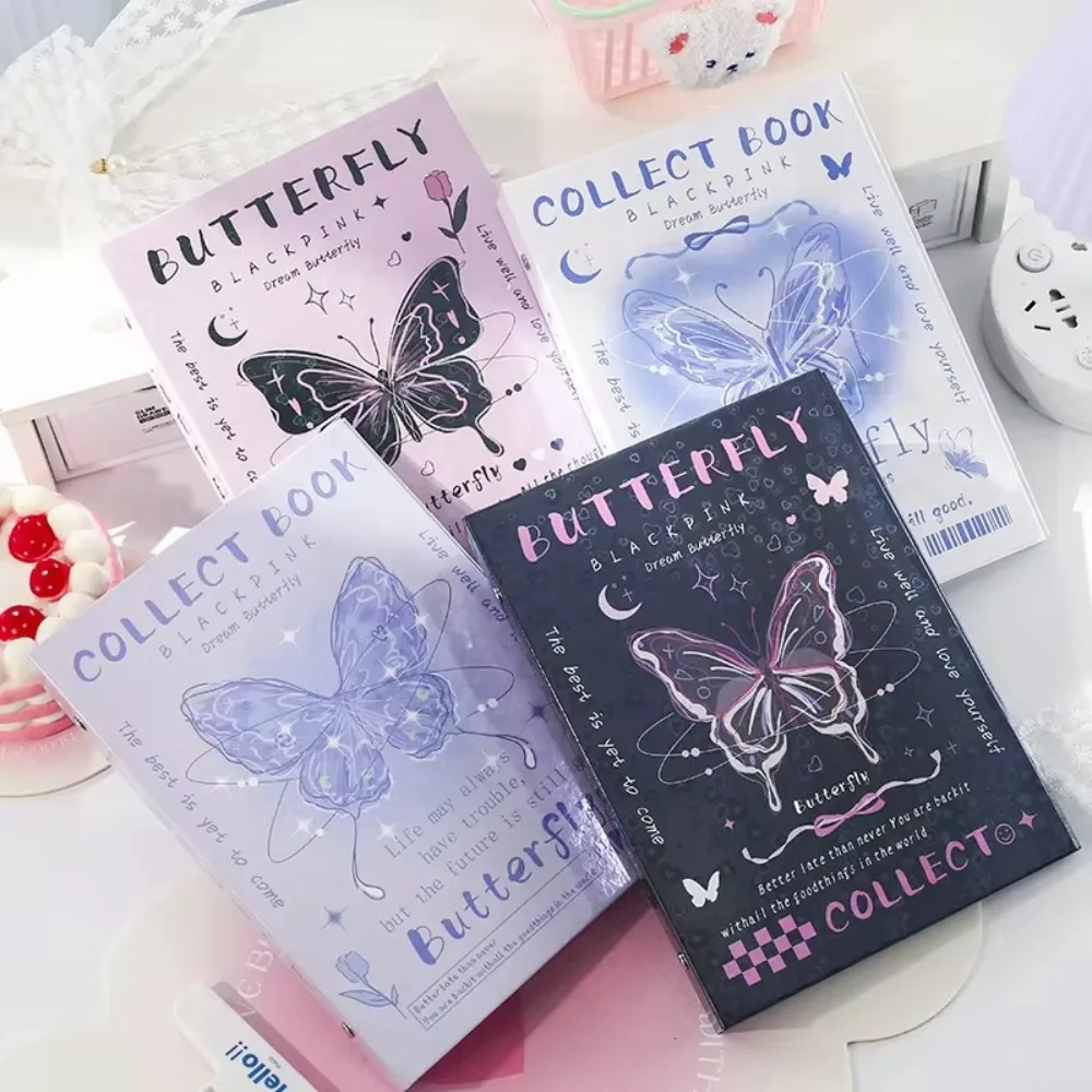 3 Inch Butterfly Photocard Album Loose-Leaf Cartoon Cat Binder Photocard Holder Protector Retro Style Collect Album Notebook