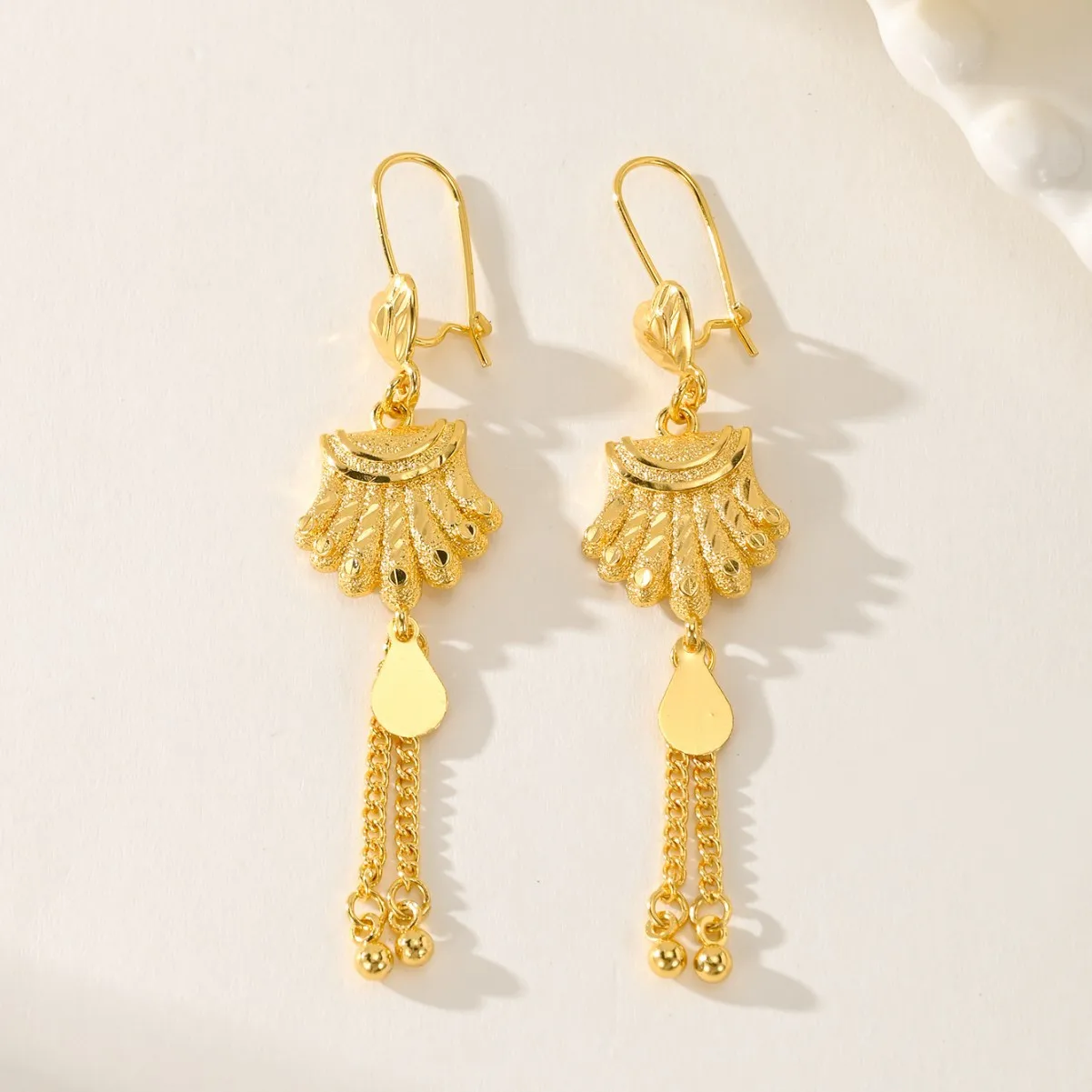 9999 Gold Earrings - High-end, niche-style earrings for women. Long-lasting and non-fading fringed ear pendants.