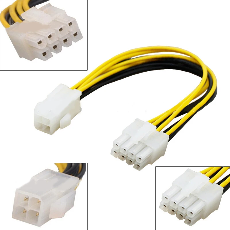 @*4-Pin to 8-Pin ATX Motherboard CPU Power Supply Adapter Converter Cable