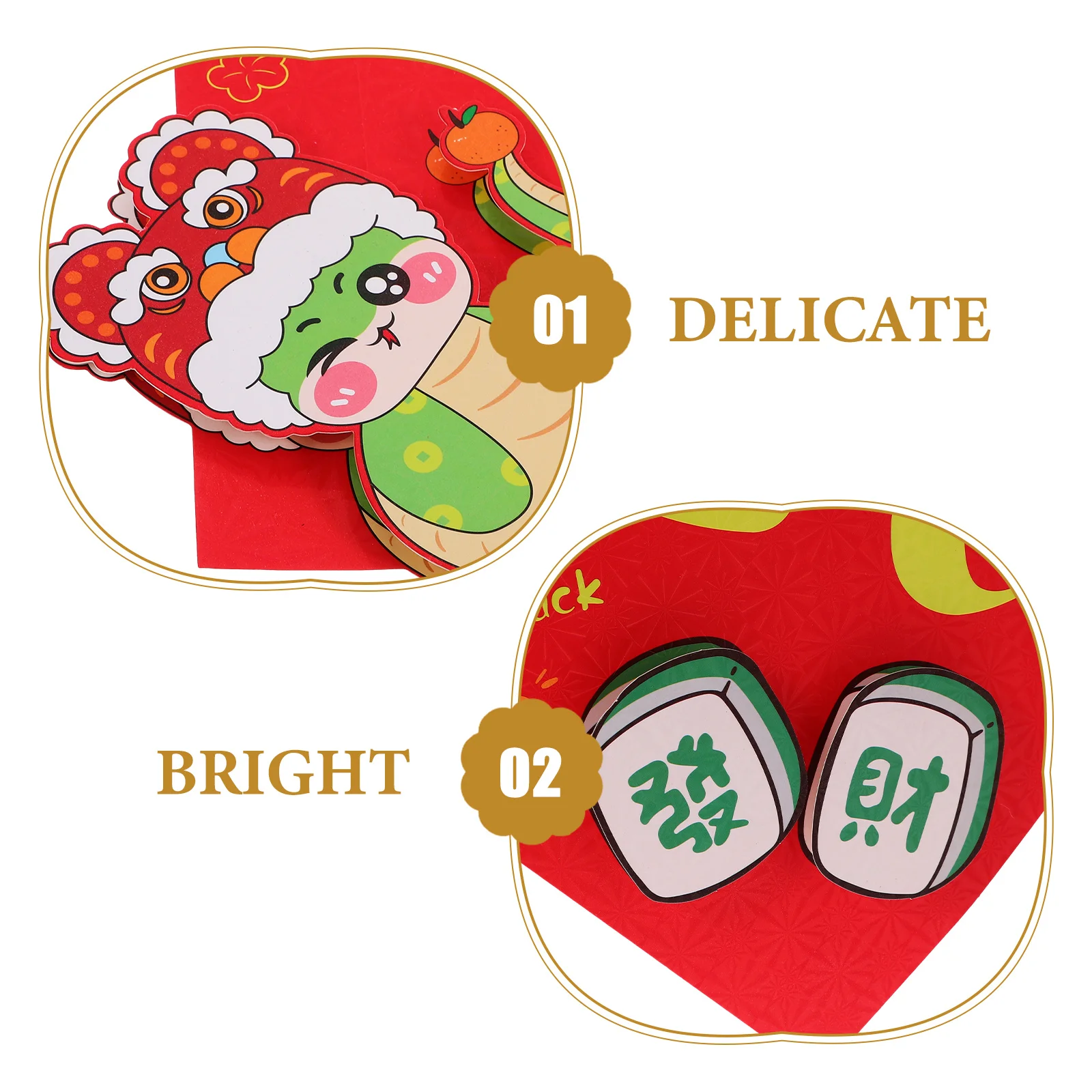 يتمسك القمرية الحمراء زينة السنة الصينية الجديدة 2025 سنة شخصيات الأفعى فو القابلة للإزالة لاصق الفن شارات PVC الطرف #5