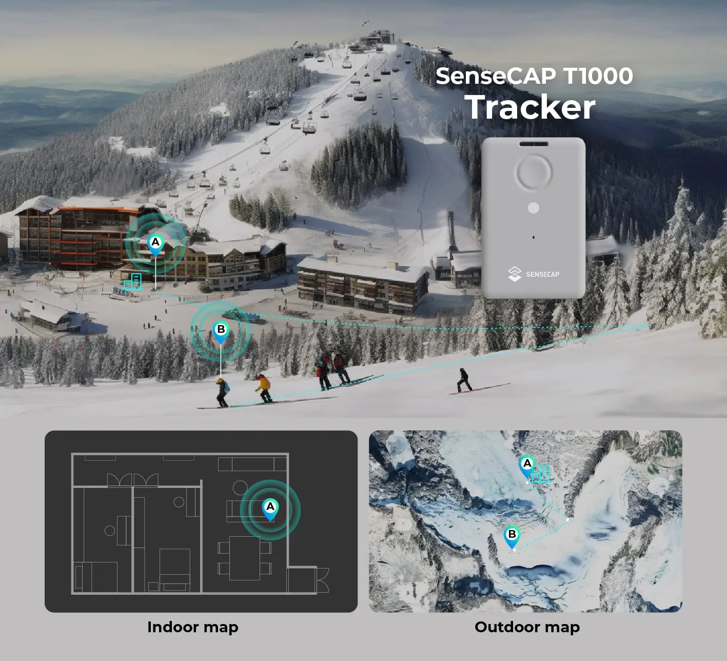 

SenseCAP T1000 A LoRaWAN Трекер Размер Открытый LoRa Отслеживание Позиционирование GPS/Bluetooth/Wi-Fi, Температура/Свет/Motion, Кнопка SOS