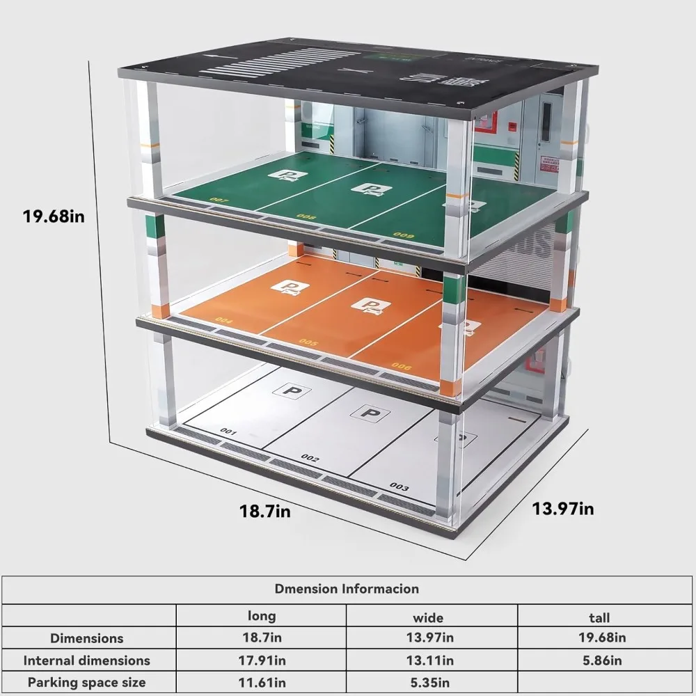 عرض ساخن - علبة عرض سيارة نموذجية بمقياس 1:18 جراج ديوراما دييكاست مع أضواء لمقتنيات السيارات المصنوعة من سبيكة ليغو الخشبية #6