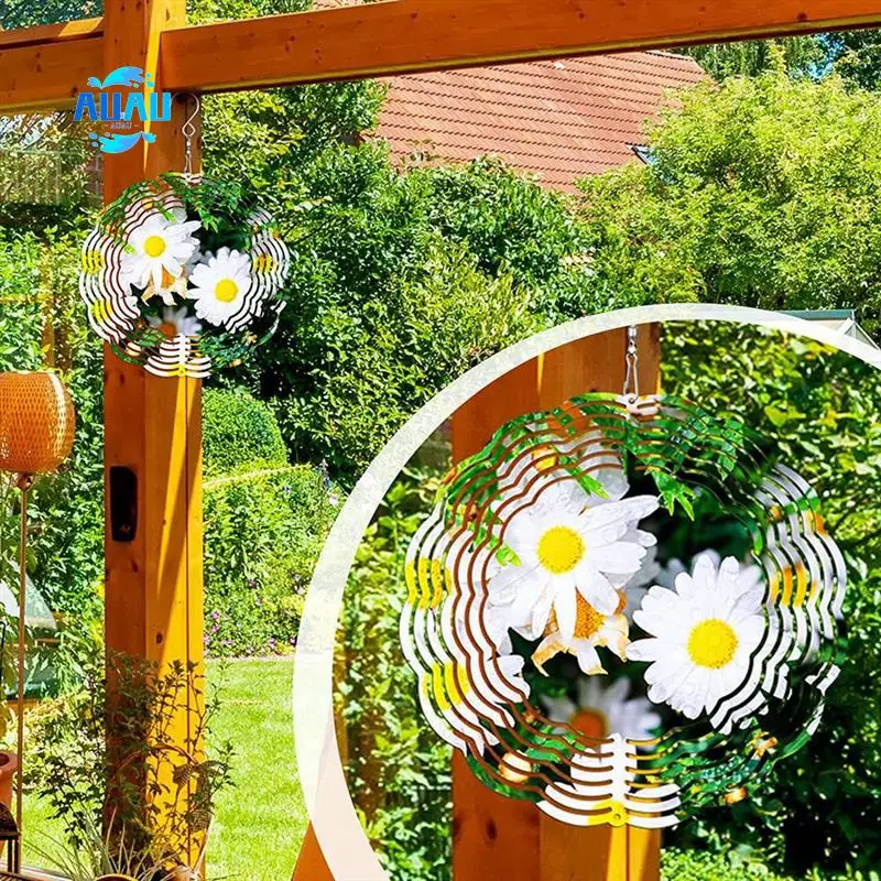 

AUAU-10Pcs 8 Inch Sublimation Wind Spinner Blanks 3D Wind Spinners Hanging Wind Spinners For Indoor Outdoor Garden Decoration