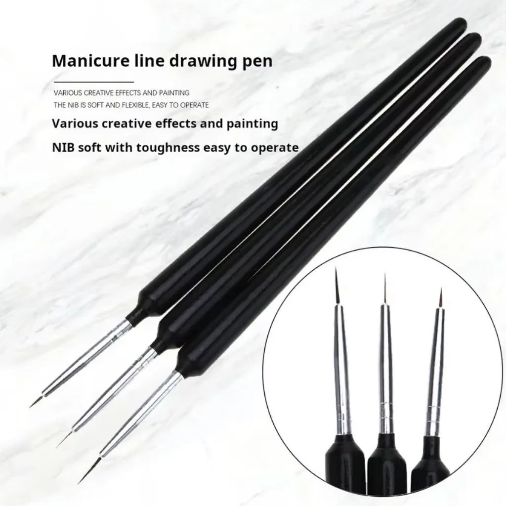 3Pcs Miniature Hook Line Pen Art Painting Brushes Hair Paint Brush Gouache Watercolor Oil Paints Artists Hand Painted