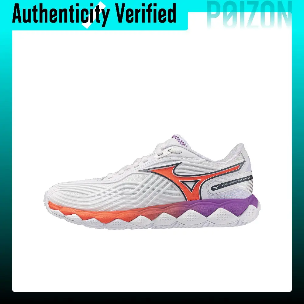 Mizuno WAVE ENFORCE TOUR 2 Tennis Shoes Women's Low-top White Orange Purple Gradient Color Block 61GA260102