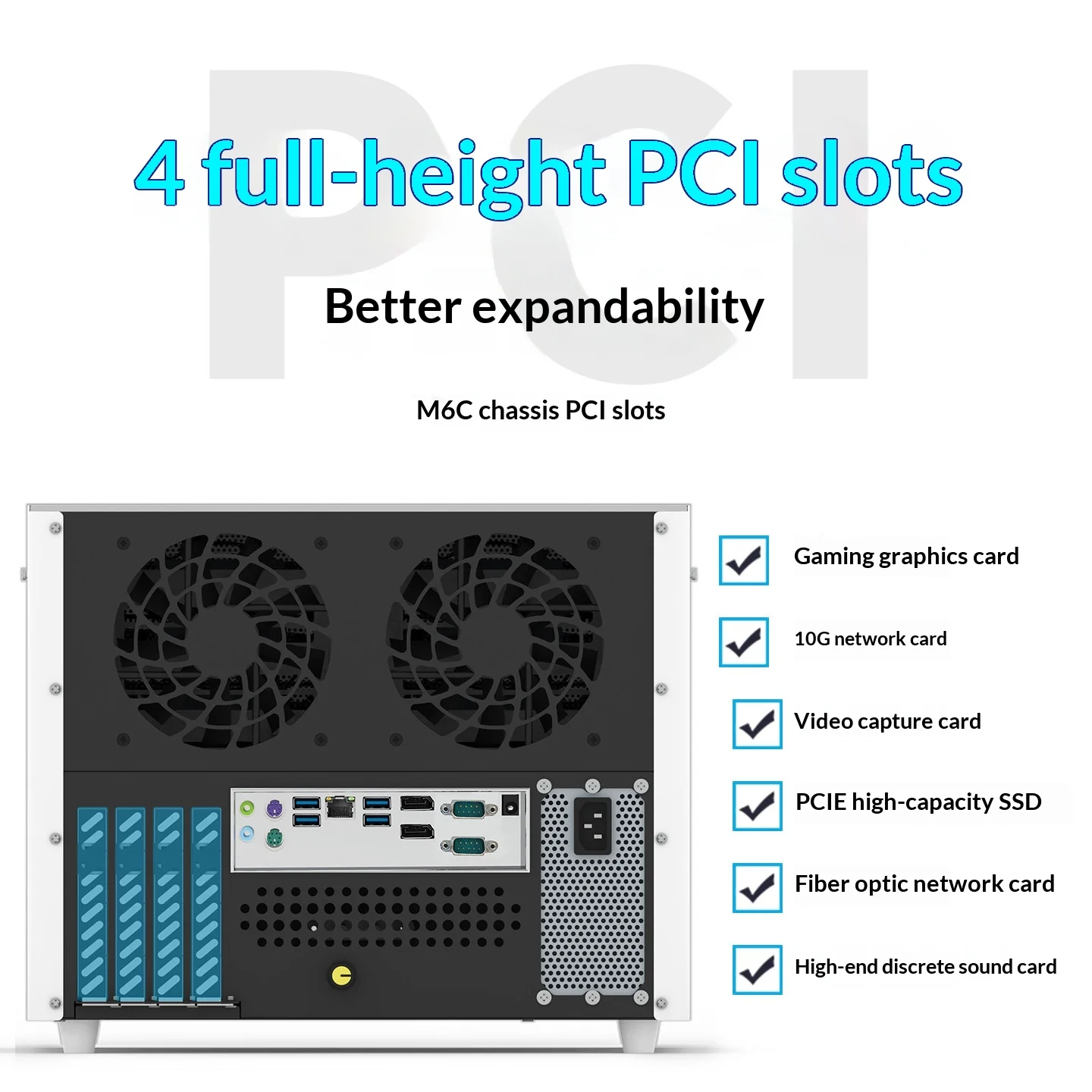 6 Bay NAS Case MATX Micro ATX Server Chassis with SATA Backplane