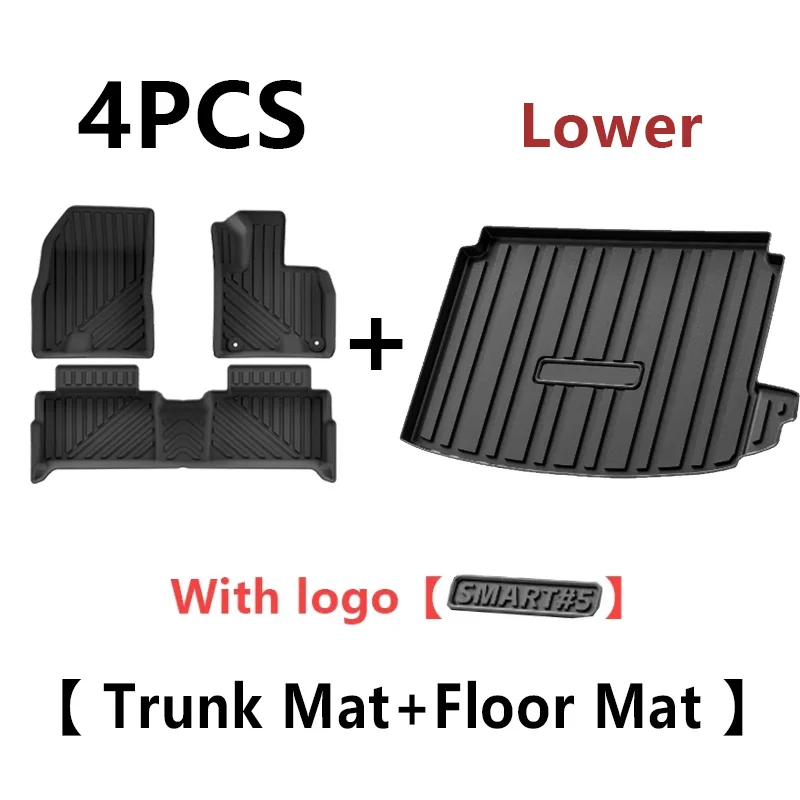 TPE Voor Smart 5 HY11 2024 2025 2026 Kofferbak Mat Vloer Pad Waterdichte Kofferbak Cargo Liner Boot Tapijt auto Interieur Accessoires