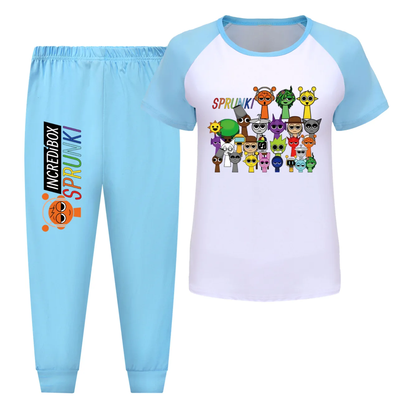 Hot Sprunki Clothes Kids Game Incredibox Pajamas for Toddler Girls Short Sleeve T-shirt Pants 2pcs Set Children Summer Sleepwear