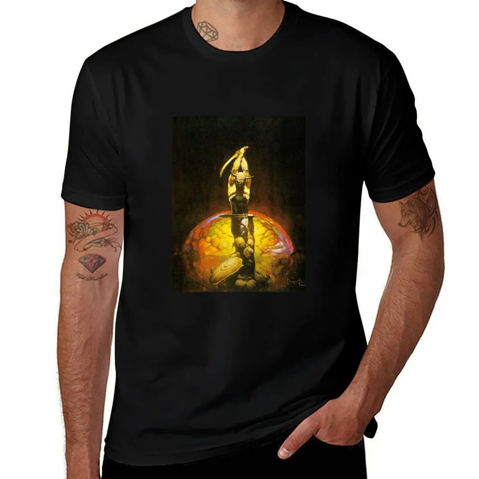 Frank Frazetta T-Shirt tees anime stuff shirts graphic summer 2025 t shirts for men graphic