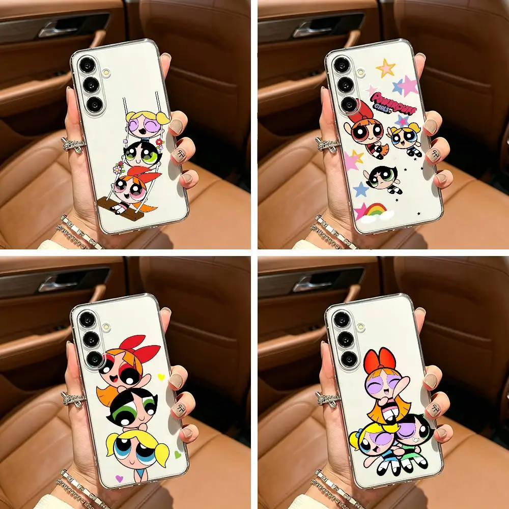 

Cute The P-Powerpuff-es Cartoon Girls Clear Phone Case for Samsung Galaxy A71, A70, A52, A51, A40, A30