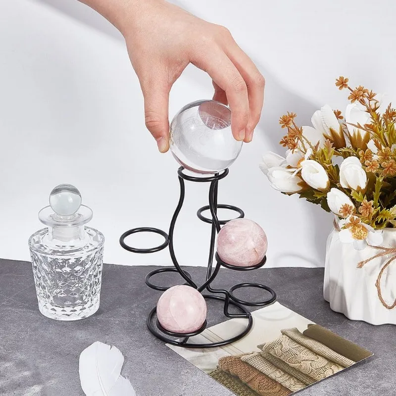 1 pc Crystal Ball Holders 7 Eggs Display Stand Black Iron Multi-Sphere Display Holder for Crystal Ball Sphere Globe Home Office