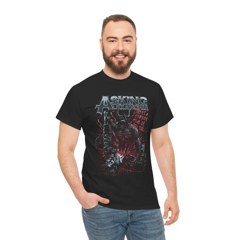 Asking Alexandria T-ShirtMusic ShirtLike A House OnDark VoidAsking Alexandria MerchUnisex Heavy Cotton Tee