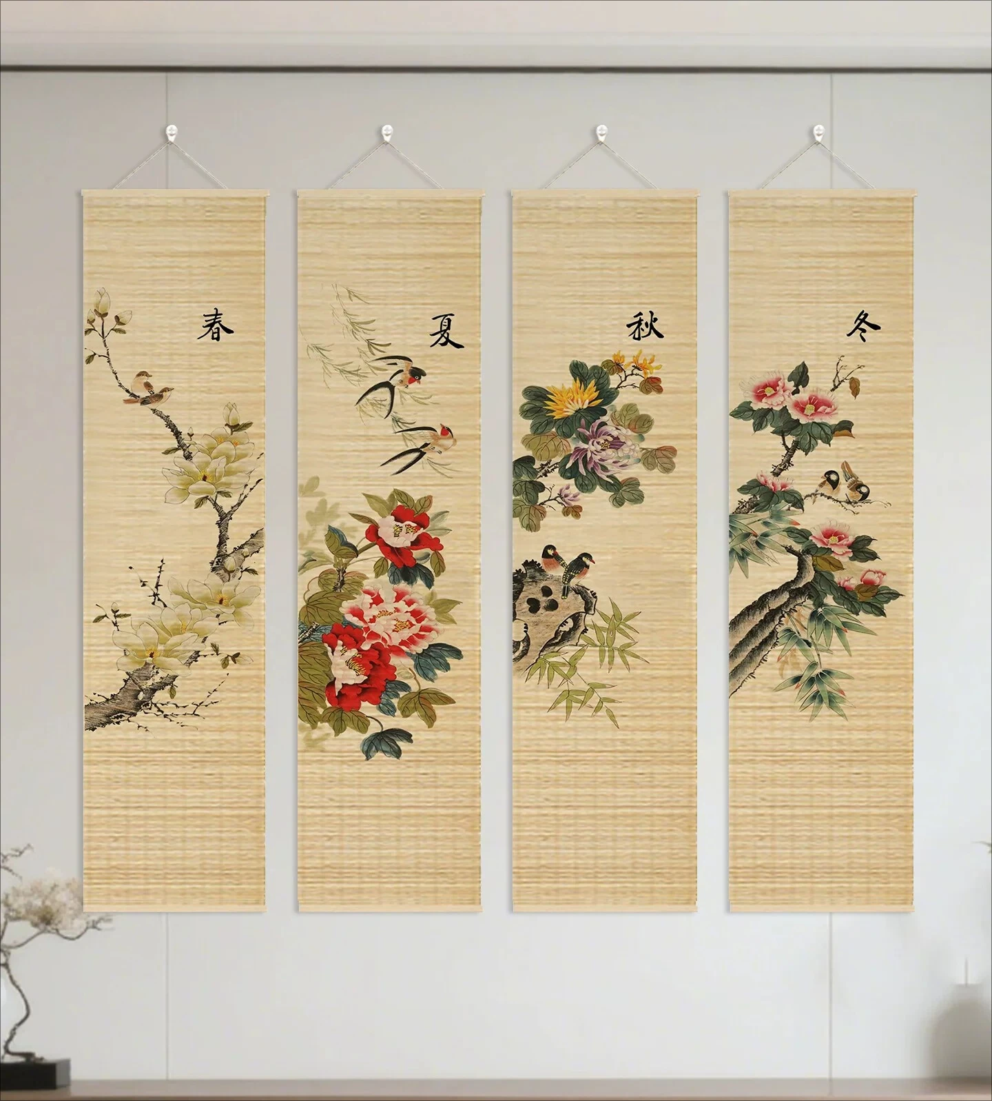 

New Chinese-style Zen Bamboo Curtain Hanging Painting Cover Ugly Curtain Tea Room Cover Hotel Homestay Decoration Customization