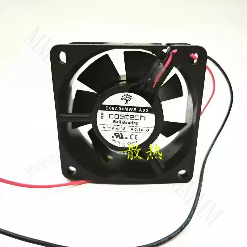 TT 1 piece COSTECH D06A04MWB A00 12VDC 0.14A 6CM 2-wire cooling fan