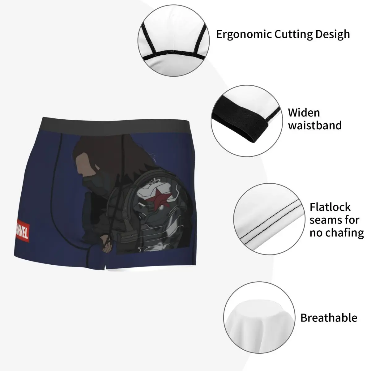 Soldato Marvel Captain America The Winter Soldier mutande Homme mutandine uomo intimo ventilare pantaloncini Boxer slip