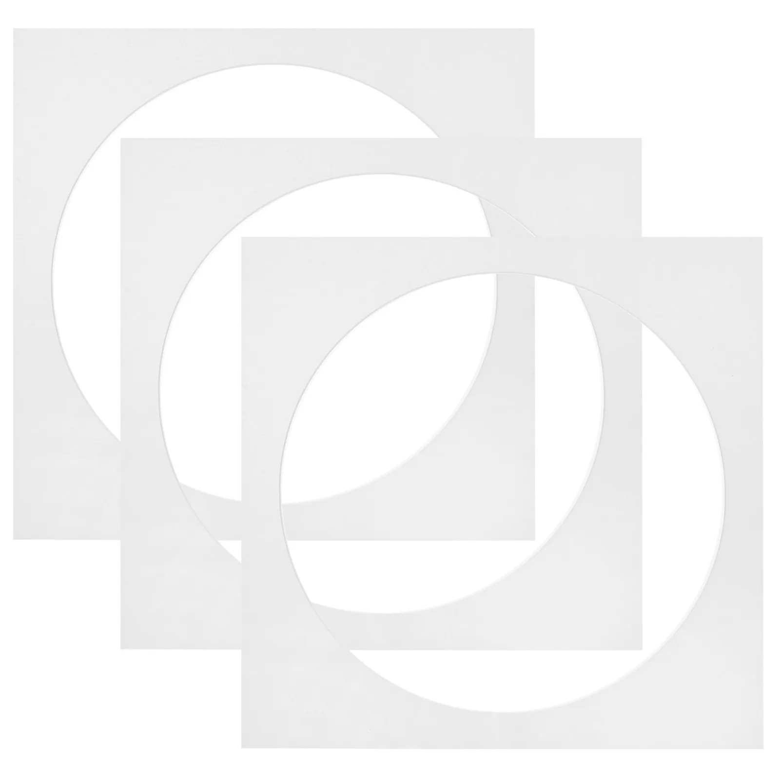 

3Pcs DIY Photo Frame Mat Square Opening Backing Board for Picture Display Mounting Art Craft Project Home Decor Wall Art Supply