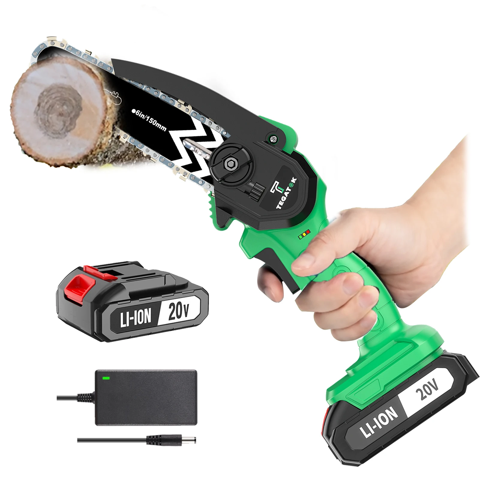 

850 Вт 6-дюймовая мини-цепная пила портативный многофункциональный электрический инструмент для обрезки деревьев и резки дерева 20 В с аккумулятором