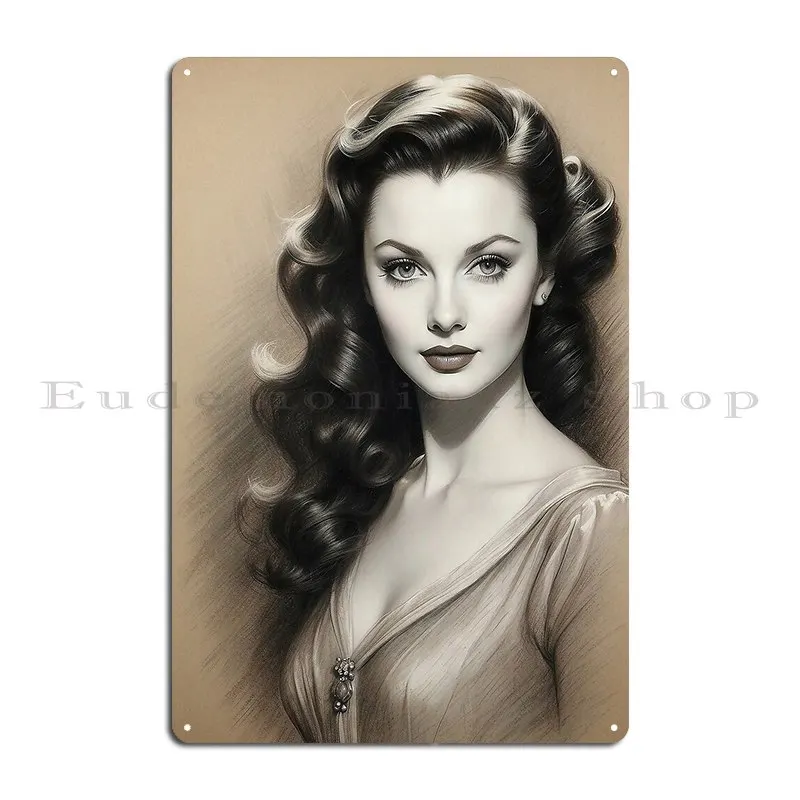 Digital Design Of Vivien Leigh Metal Sign Iron Plaques Wall Decor Designing Cinema Tin Sign Poster