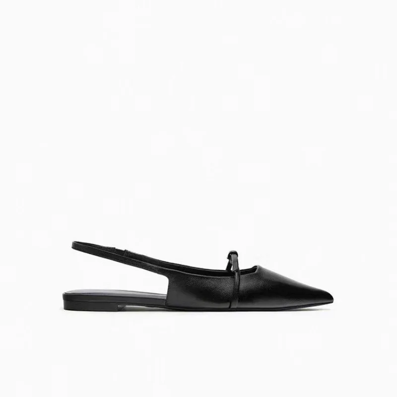 New Women Sandal Fashion Pointed Toe Shallow Mouth Non-slip Ladies Elegant Slingback Shoes Flat Sandals