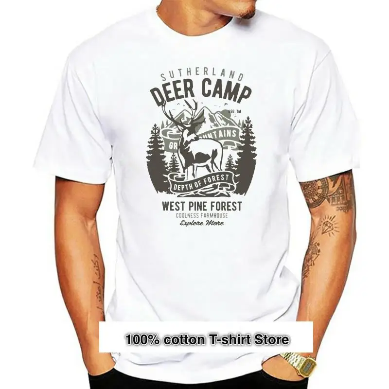 Camiseta de campamento de ciervos Camiseta de caza Hunter 100% algodón Premium, ropa de calle informal, nueva