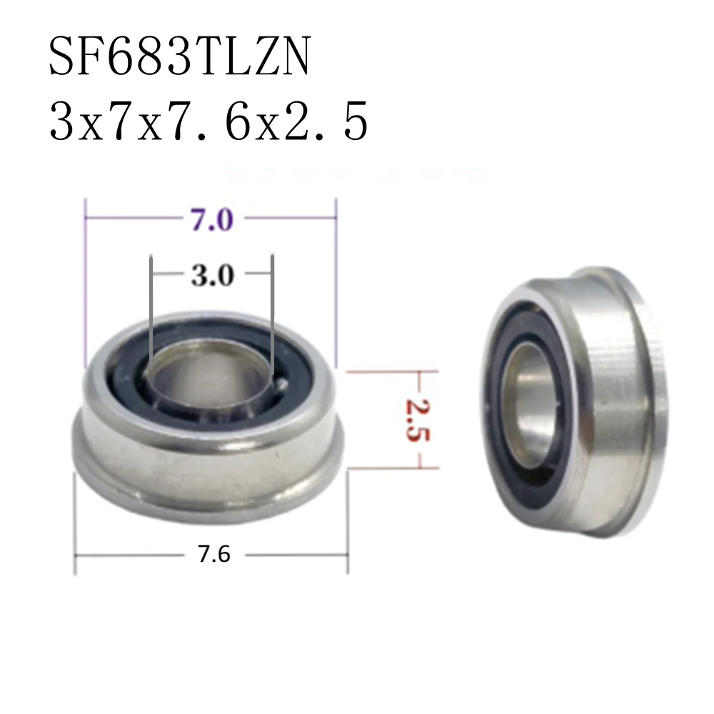 

SHQLDPB 10pcs Fanged Ceramic Bearings SF683TLZN 3x7x7.6x2.5mm For Russian Made Handpiece
