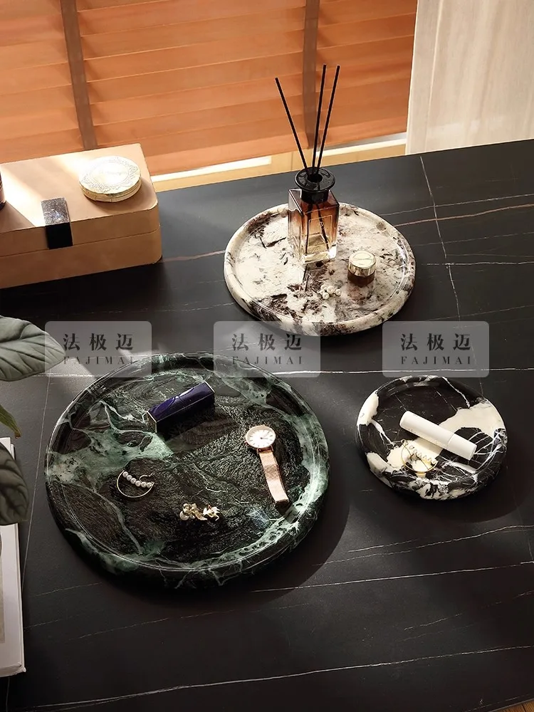 

Natural Marble Bathroom Aromatherapy Storage Tray, Living Room Light luxury High-End Decoration, Jewelry, Fruit Storage Tray