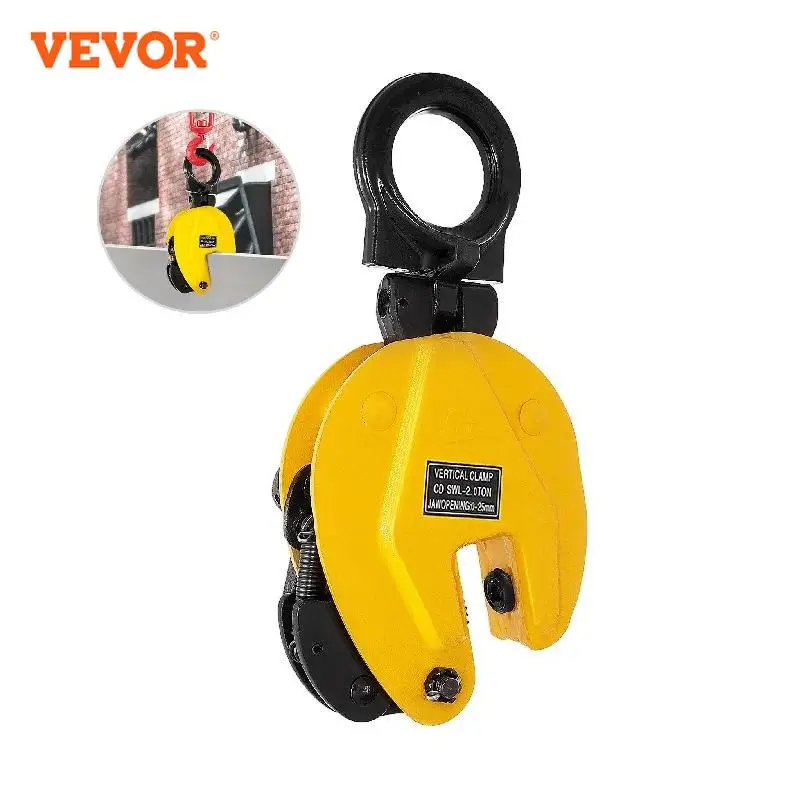 VEVOR 2T/2000 كجم العمودي رفع لوحة المشبك 0-20 مللي متر 4400Lbs الصناعية رافع 180 ℃ دوران ل حبل اصطناعي أو كابل الصلب