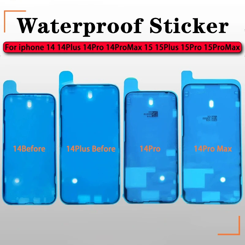 50pcs Original Back Cover Side Waterproof Seal Sticker for iPhone 15 Plus 14 Pro Max Front LCD Adhesive glass waterproof sticker