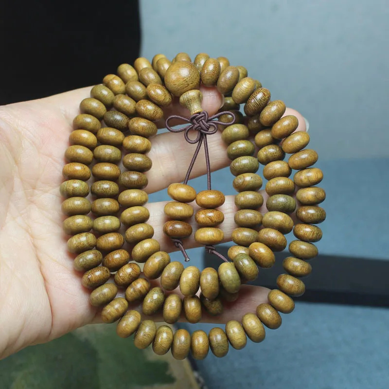 Green Sandalwood Abacus Beads 10*6mm Bracelet Piece Beads with Fragrance Prayer Beads Small Gifts