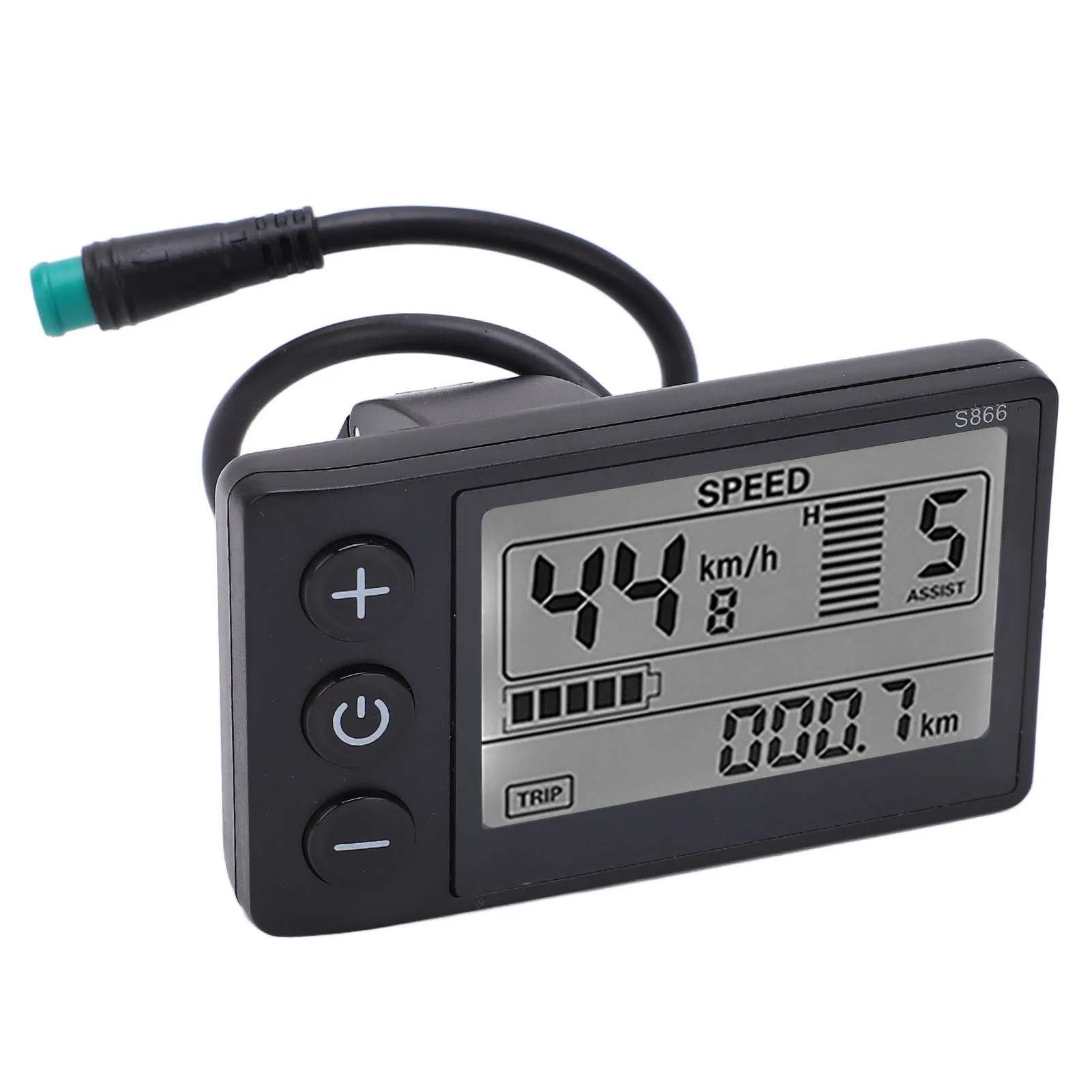 

Electric Bike S866 LCD Display Meter 24V 36V 48V Control Panel with Water Resistant Plug
