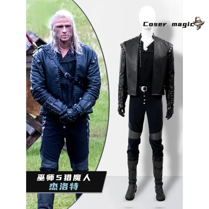 

Game Witcher 5 Geralt Cosplay Costume Uniform Halloween Carnival Party Christmas Play Role Clothes Clothing