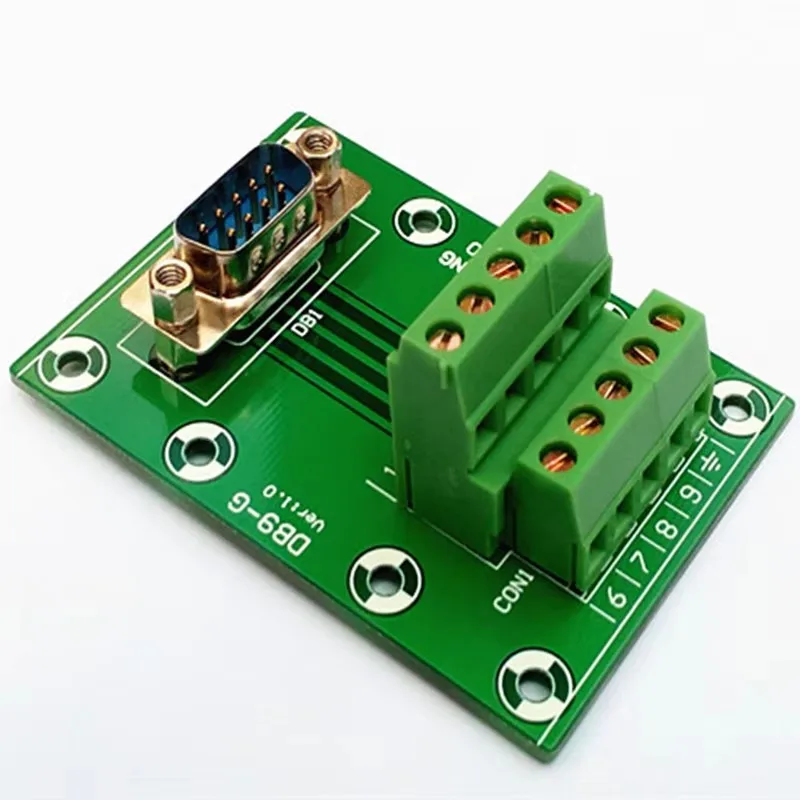 D-SUB DB9 Male Header Breakout Board, Terminal Block, Connector.