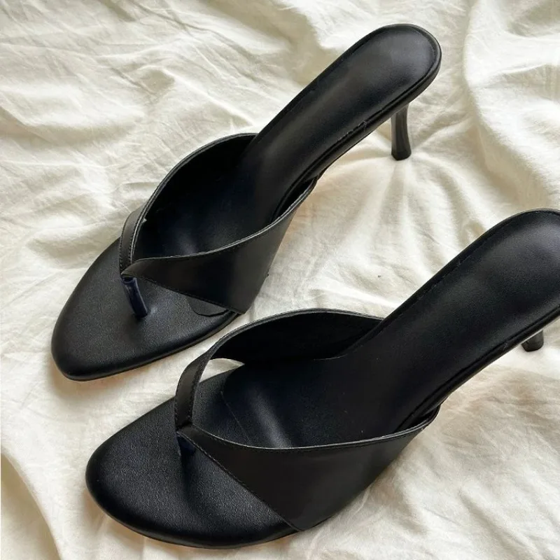 Designer Summer Women Clip Toe Slippers Fashion High Heels Stripper Party