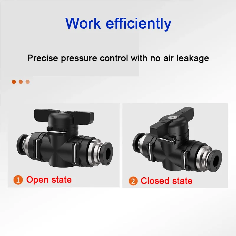 BUC BTC Series Pneumatic Push-In Quick Joint Connector OD 4-12mm Hand Valve Manual Ball Switch Current-Limiting