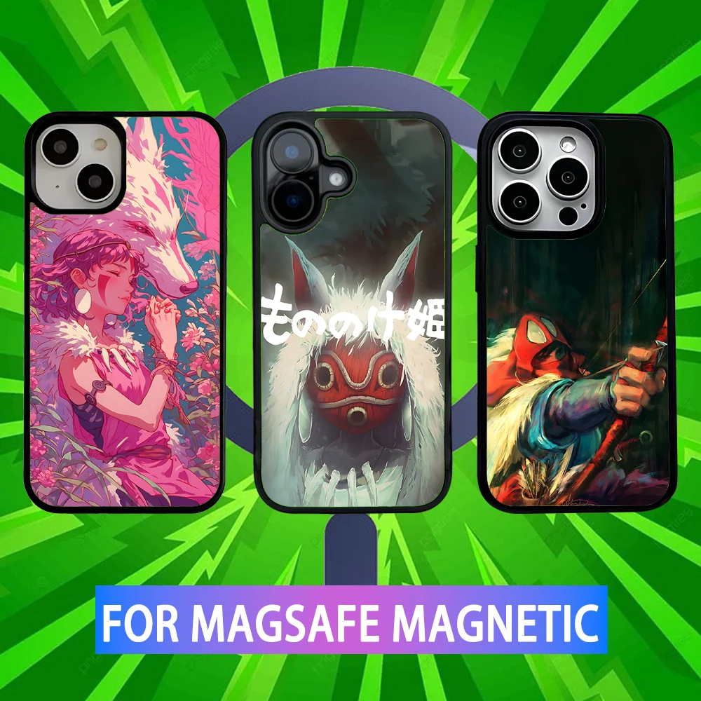

M-Mononoke H-Himes Phone Case For iPhone 16,15,14,13,12,11,Pro,Max,Plus,Mini,SE New Magsafe Magnetic Wireless Charging